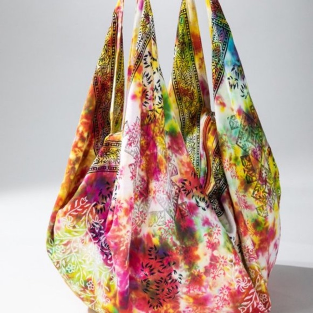 Boho Tribal Pink Zipper Tie Dye Shoulder Bag 90s - Picture 5 of 5